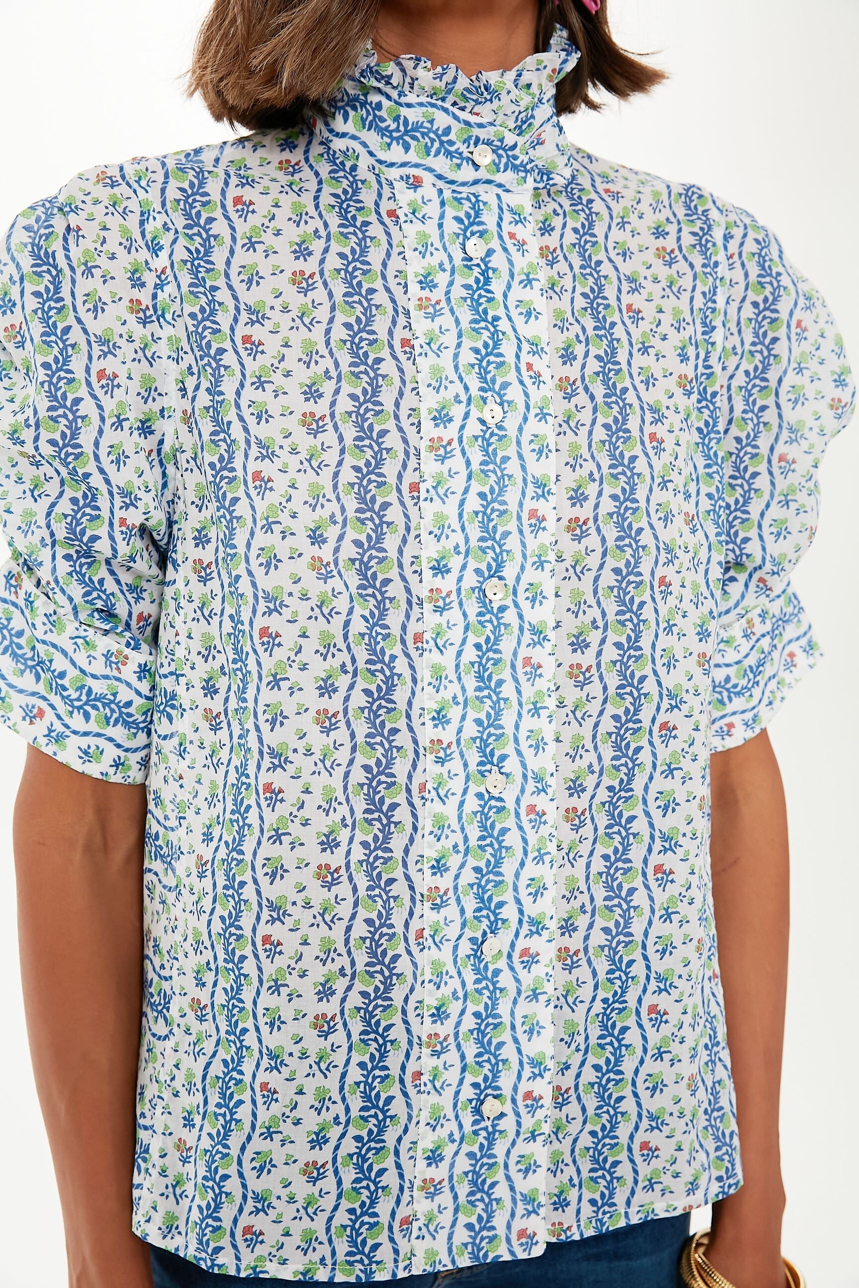 Green Floral Vita Blouse
