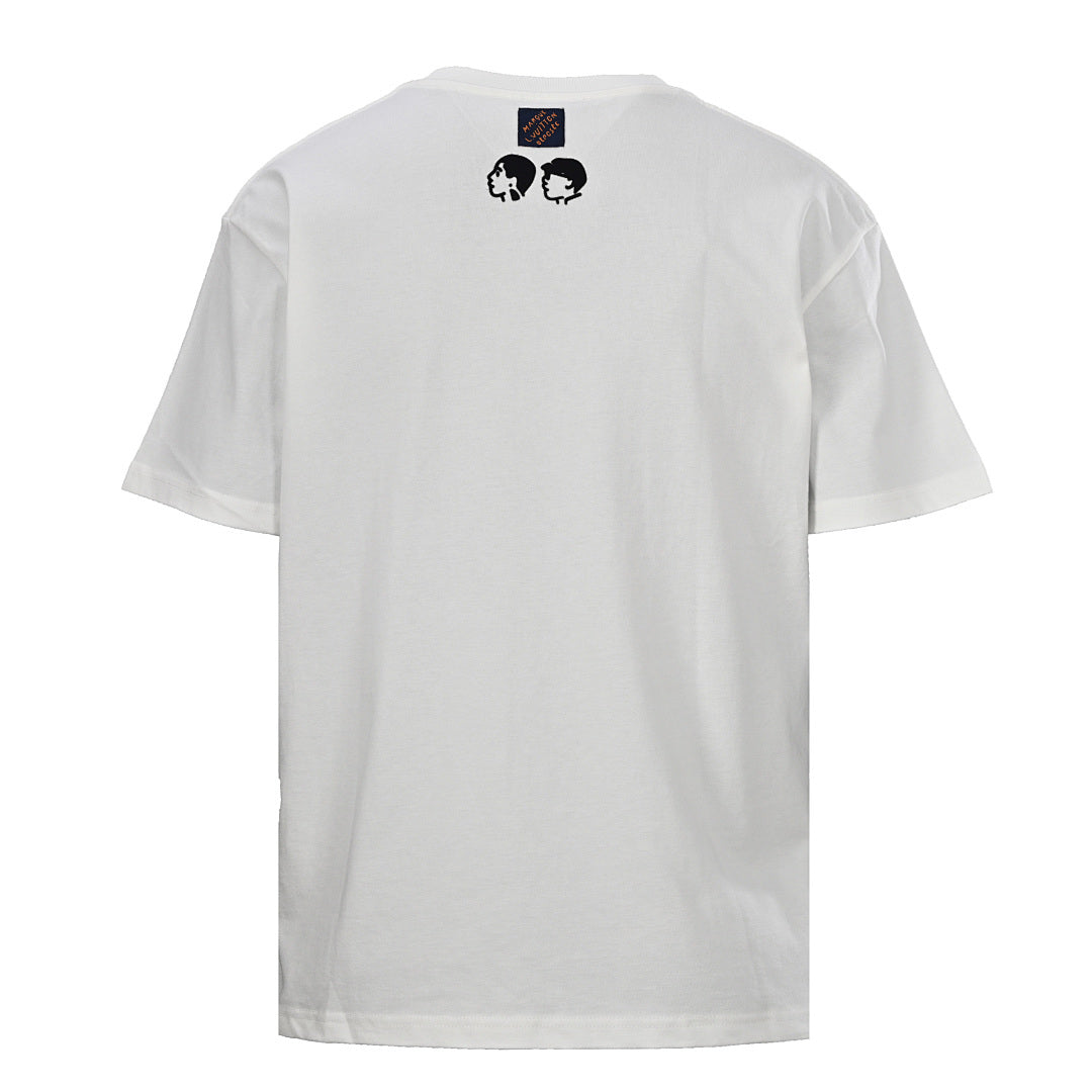 Louis Vuitton Heart-Flocked Print Short-Sleeve T-Shirt