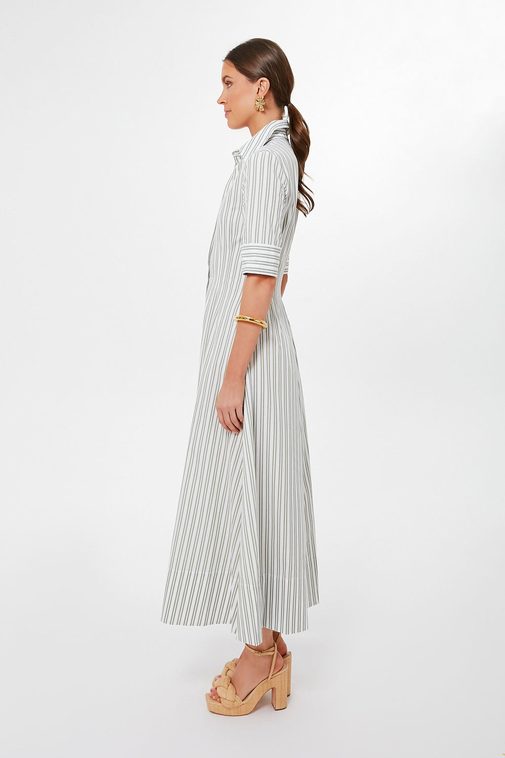 Moss Stripe Maxi Joan Dress