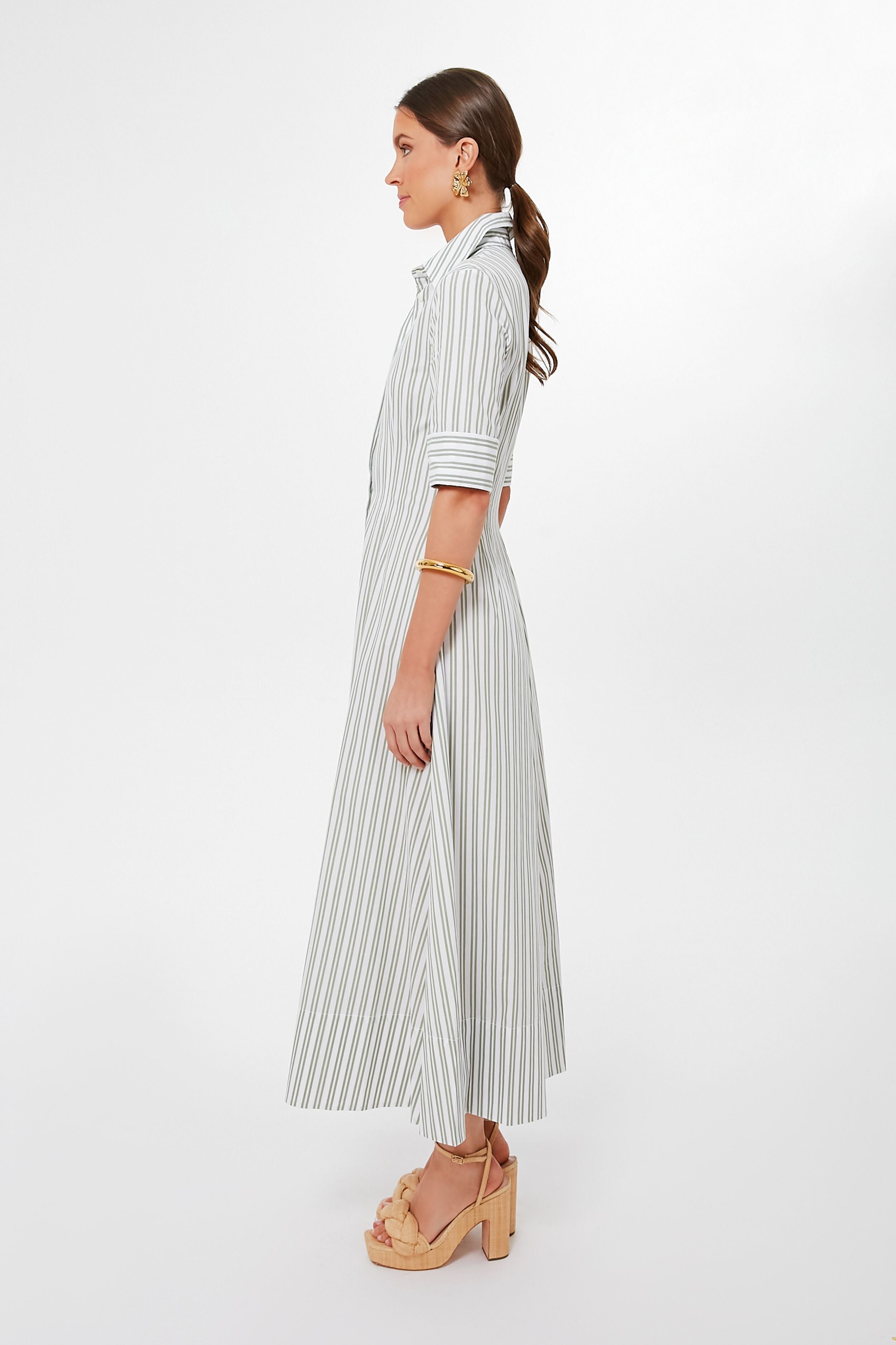 Moss Stripe Maxi Joan Dress