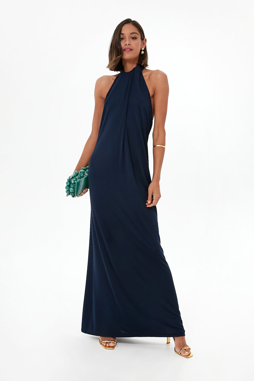 Navy Blue Crocus Maxi Dress
