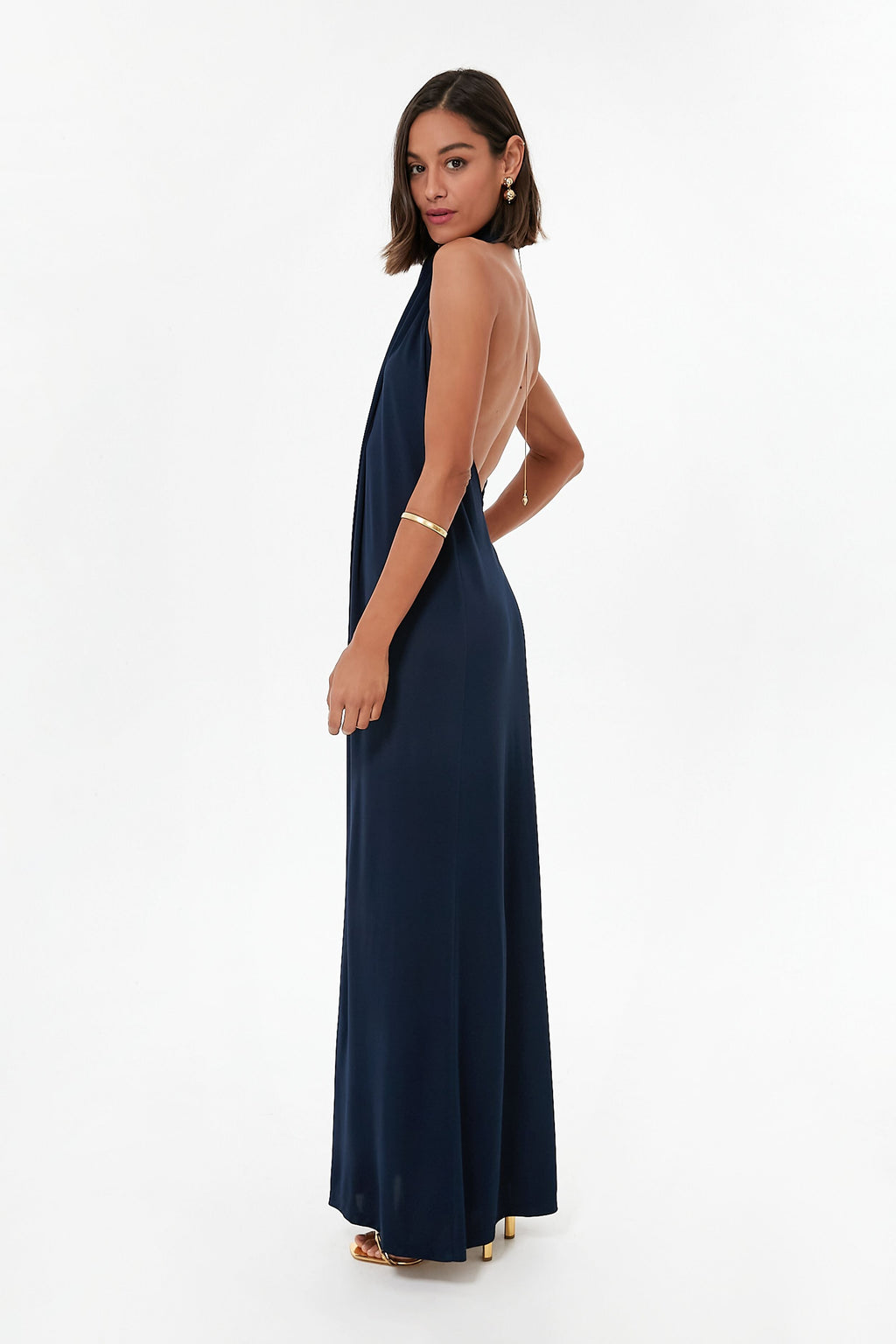 Navy Blue Crocus Maxi Dress