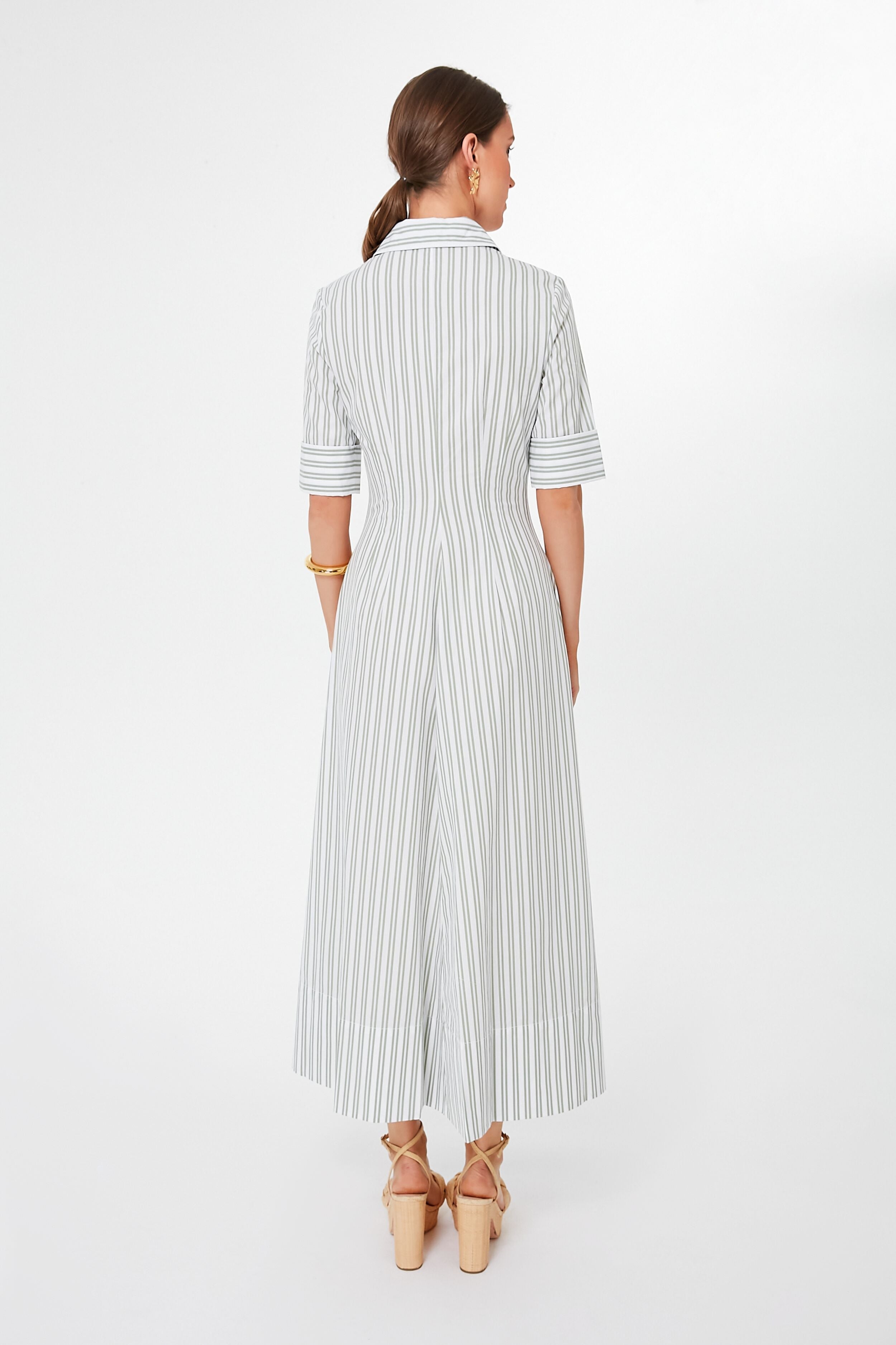 Moss Stripe Maxi Joan Dress