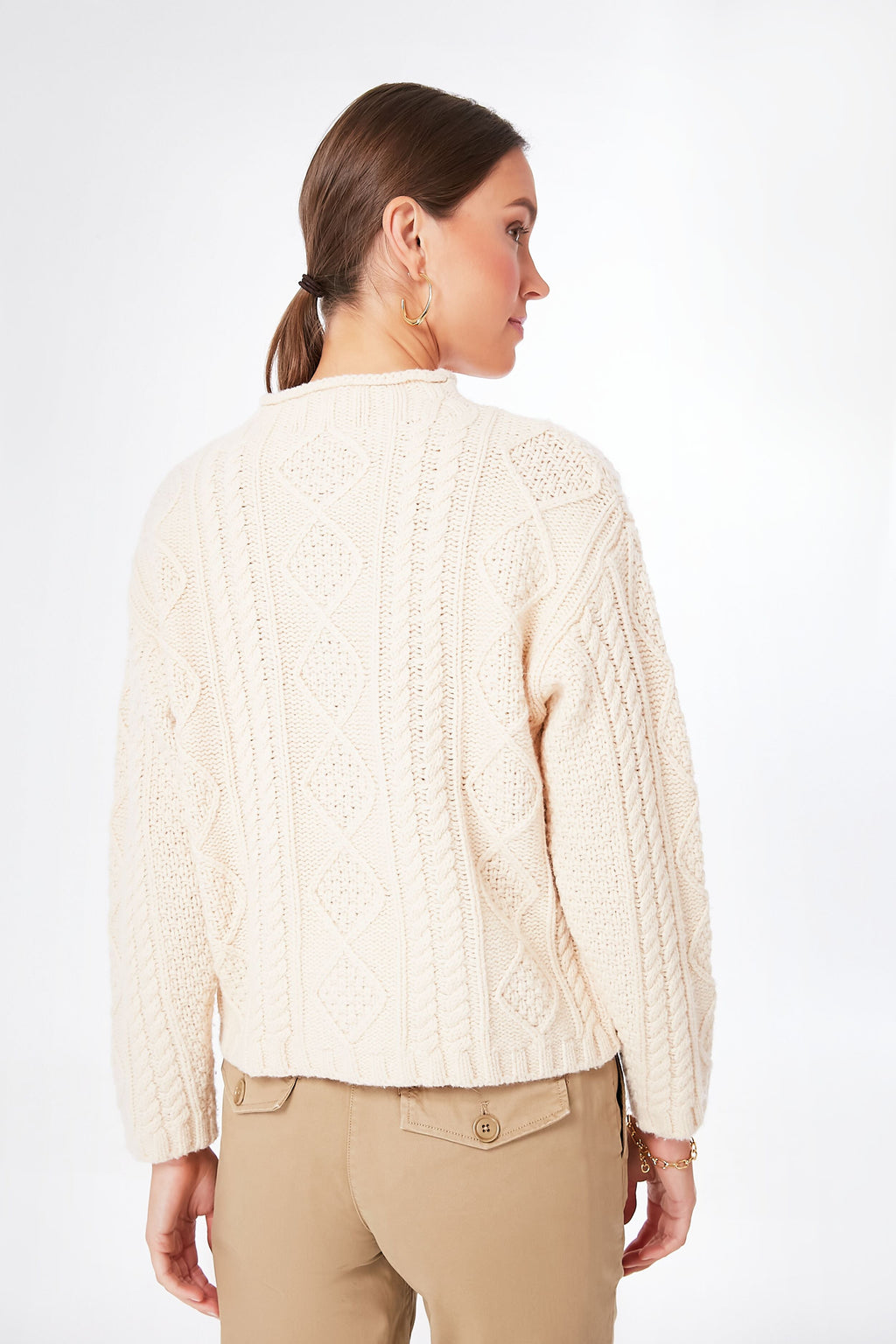 Natural Fisherman Skipper Wool Pullover