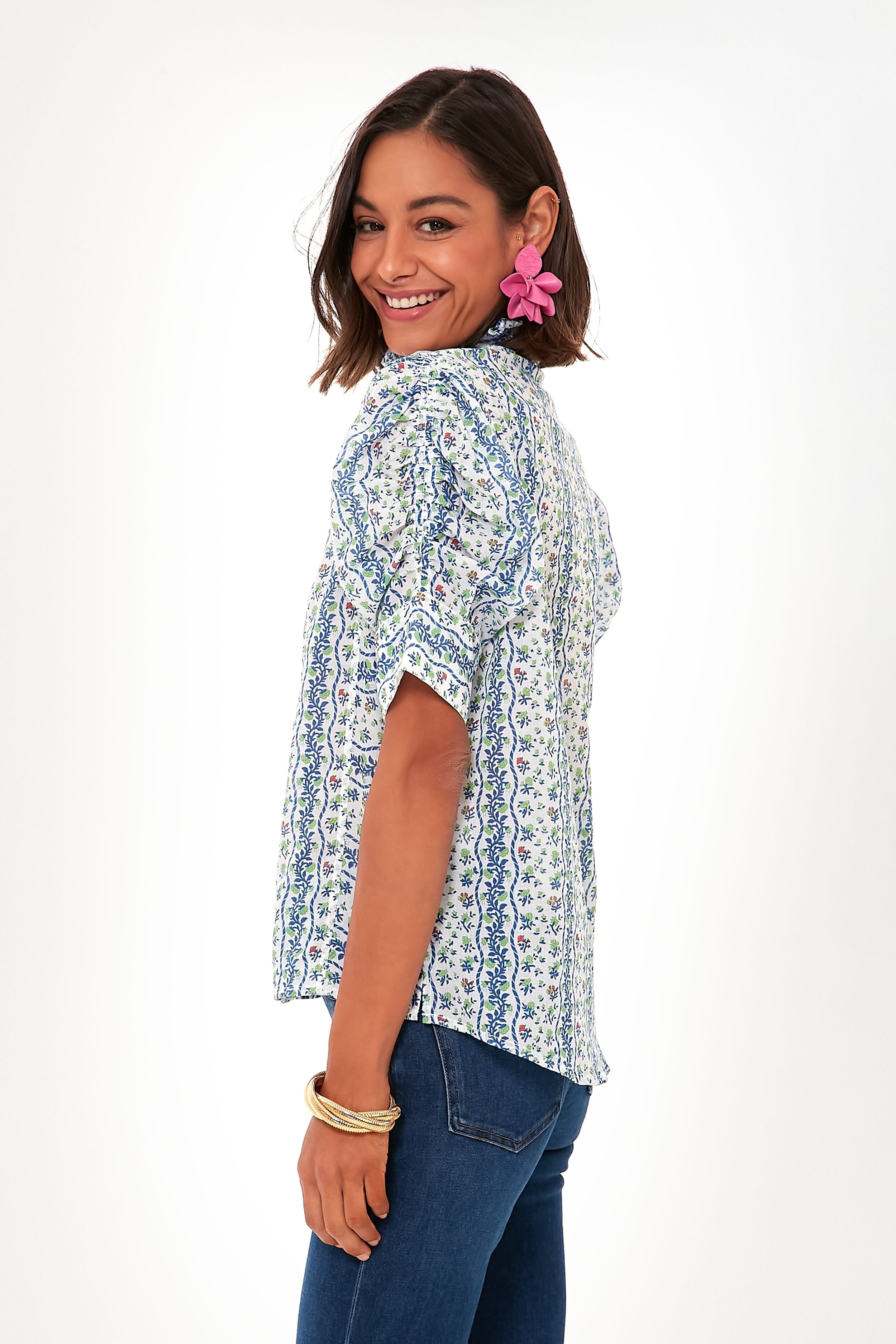 Green Floral Vita Blouse