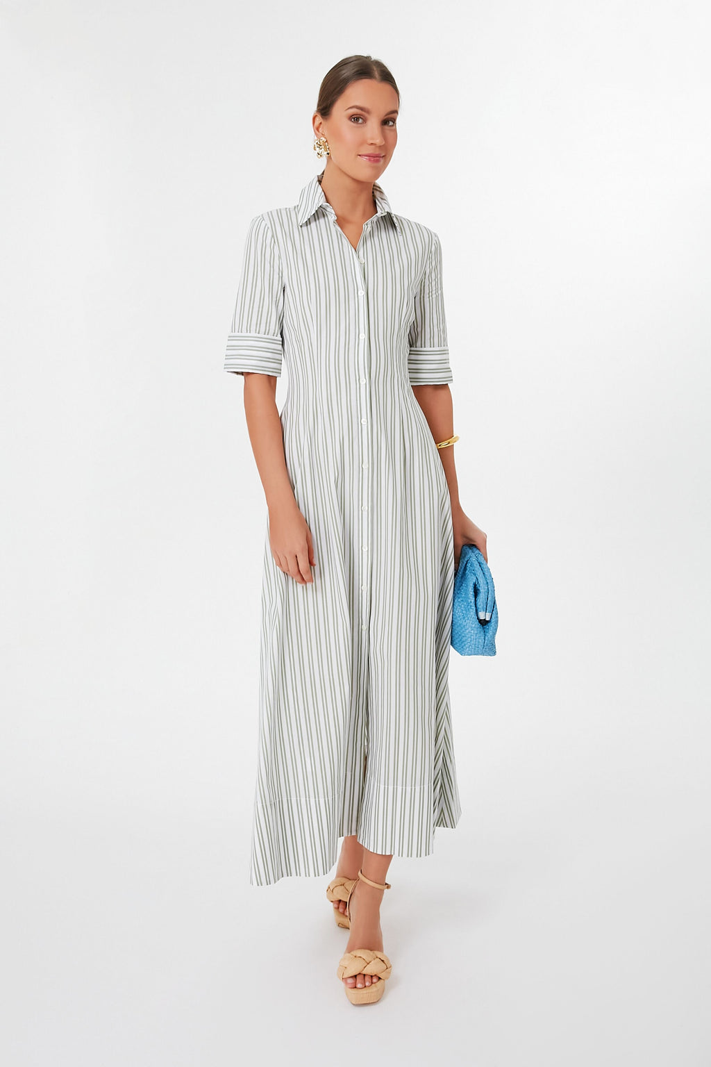 Moss Stripe Maxi Joan Dress